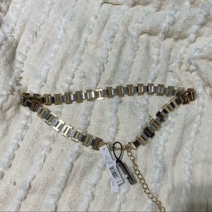 NWT Two toned gold and silver chain statement belt